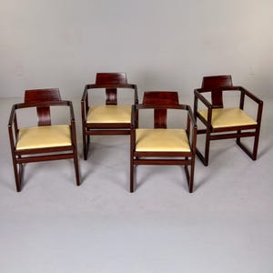 Italian Set of Four Mid Century Armchairs, Dining Chairs [12173]