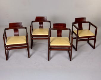 Italian Set of Four Mid Century Armchairs, Dining Chairs [12173]