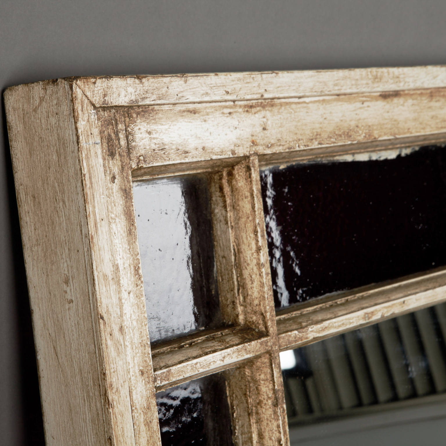 Antique Window Frame Mirror With Original Amethyst Stained Etsy