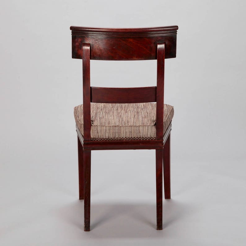 5438 Set of Six French First Empire Dining Chairs with New Upholstery