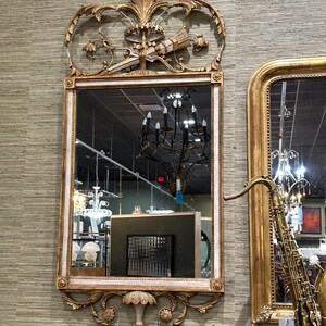 Vintage Gilt Wood Framed Mirror with Fancy Crest [11062] image 12