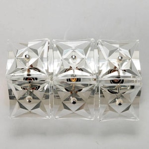 Mid Century Crystal Wall Light Sconce Attributed to Kinkeldey – Elegant Vintage [6884]