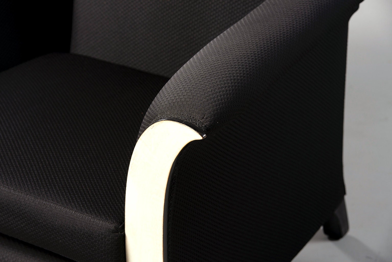 French Art Deco Vellum Edged Club Chairs With Black Upholstery Etsy