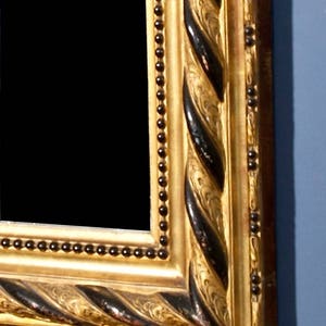 Large 19th Century Louis Philippe Gilt and Ebonized Wall Mirror 1694 image 4