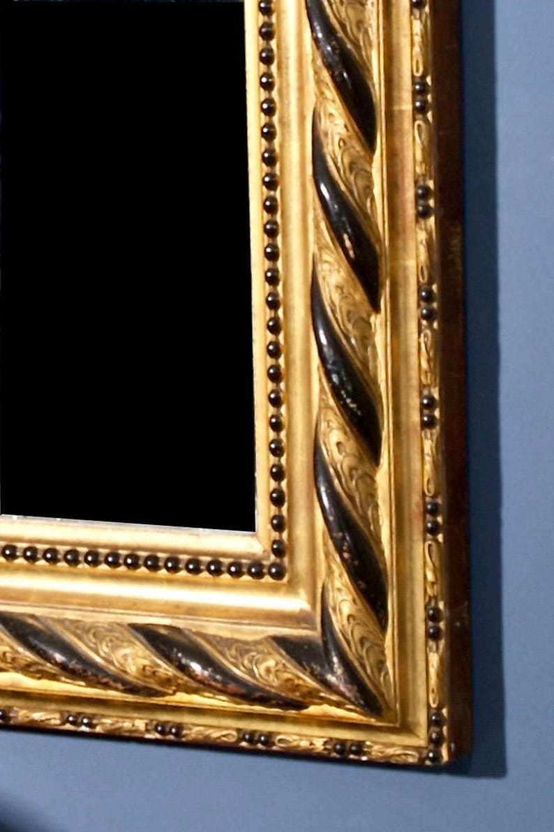 Large 19th Century Louis Philippe Gilt and Ebonized Wall Mirror 1694 image 4