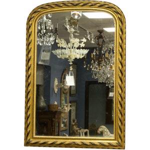 Large 19th Century Louis Philippe Gilt and Ebonized Wall Mirror 1694 image 5
