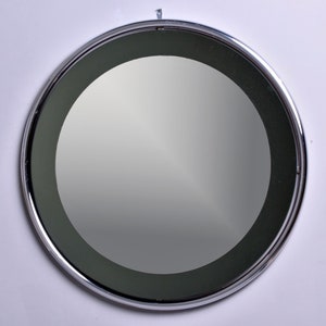 Cristal Arte Mid Century Round Mirror with Floating Style Chrome Frame [10511]