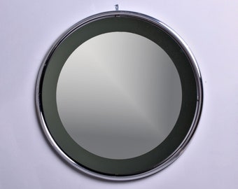 Cristal Arte Mid Century Round Mirror with Floating Style Chrome Frame [10511]