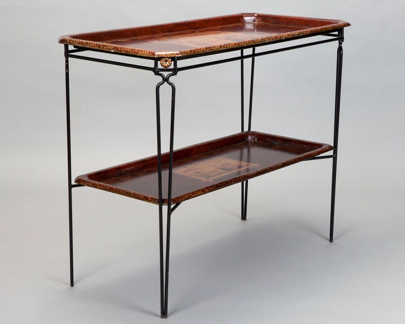 French Two Tier Metal Tole Tray Console or Accent Table [4149] - Etsy