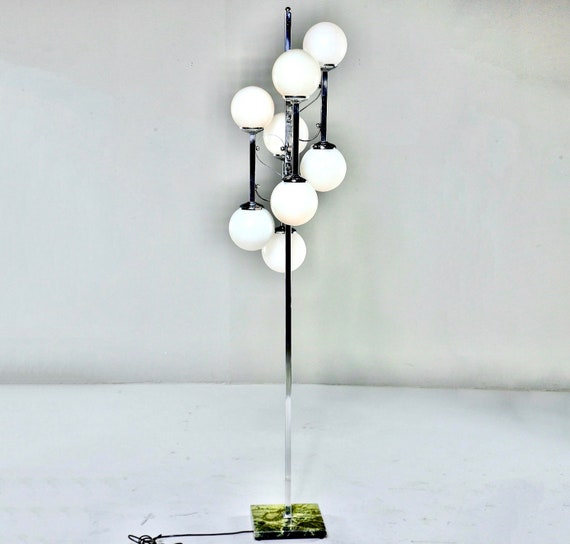 Mid Century Italian Chrome 6 Light Cascading Globe Floor Lamp Canada Light Cascading Globe Floor Lamp, Multi Globe Floor Lamp
