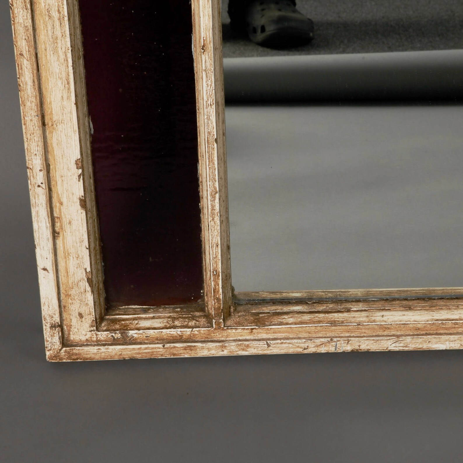 Antique Window Frame Mirror With Original Amethyst Stained Etsy