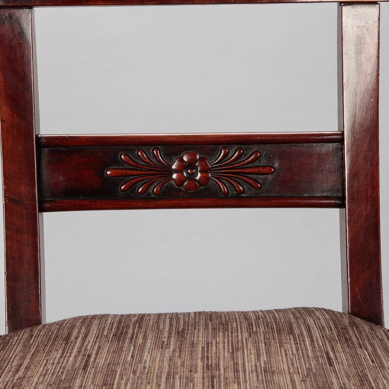 5438 Set of Six French First Empire Dining Chairs with New Upholstery