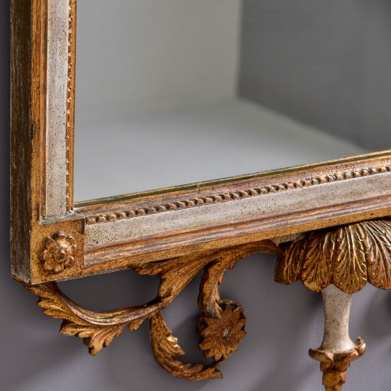 Vintage Gilt Wood Framed Mirror with Fancy Crest 11062 image 10