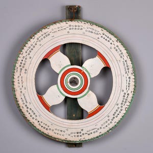 Vintage Wooden Carnival Game Wheel with Original Paint [11782]