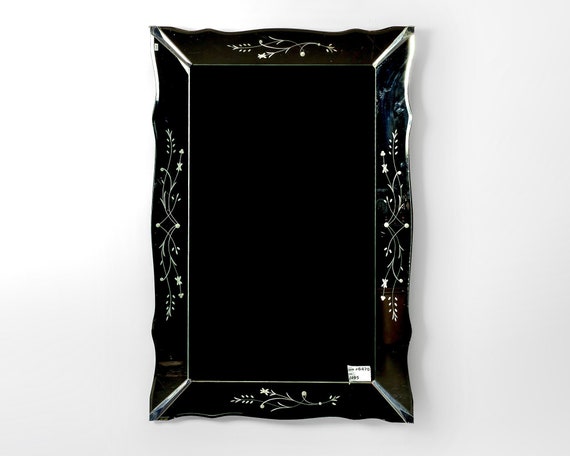 Extra Large Italian Venetian Mirror With Etched Scalloped - Extra Large Venetian Tray Mirror Extra Large Italian Venetian Mirror With Etched Scalloped - Extra Large Venetian Tray Mirror