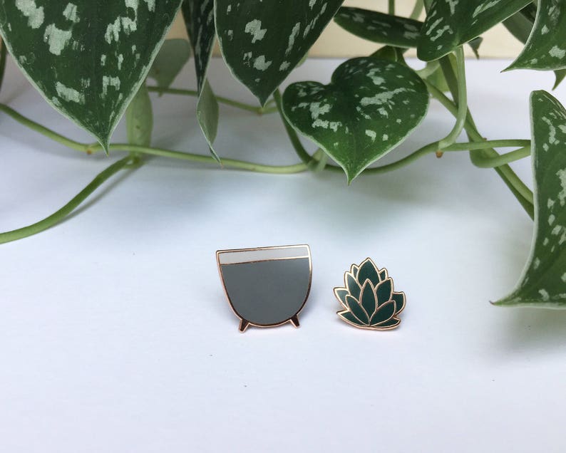 Enamel Plant Pin Plant Pins Botanical Pin Collection Etsy