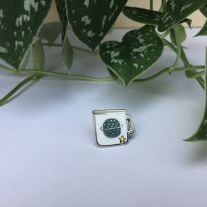 Enamel mug pin - botanical pin collection - plant pin - lapel pin - pin flair - enamel pin - space pin