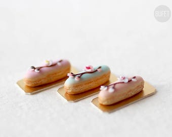 20 Loose Miniature Chocolate Choux Cream Dollhouse Miniatures Food Bakery Deco 