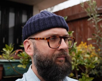 Gorra de lana merino azul marino oscuro