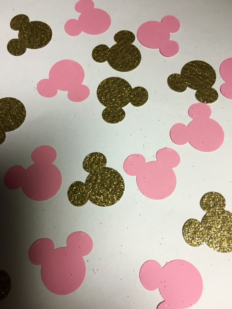 Minnie Mouse Confetti Pink and Gold