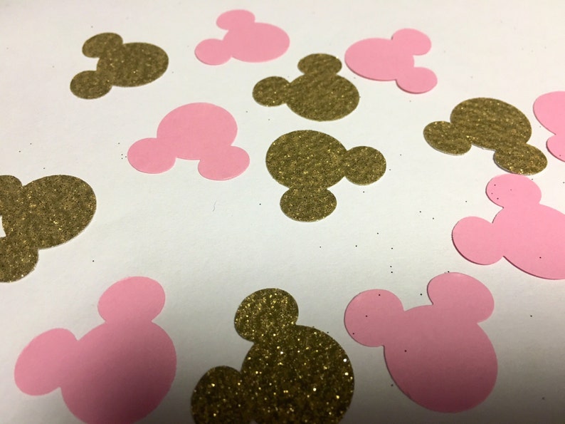 Minnie Mouse Confetti Pink and Gold