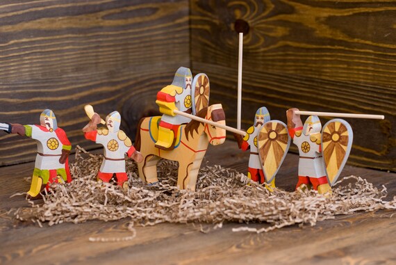 wooden toy knights