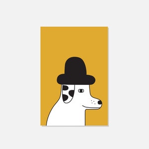 Hunde Illustration Karte, Geburtstags Hund, Einzigartige Hunde Illustration