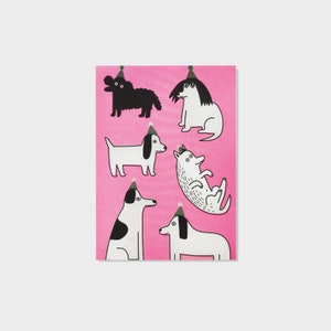 Animal Print, Bear Print, Riso Print, Dog Illustration Riso Print, Vegan Print, Small Print, Riso Original Print, Original, Numbered