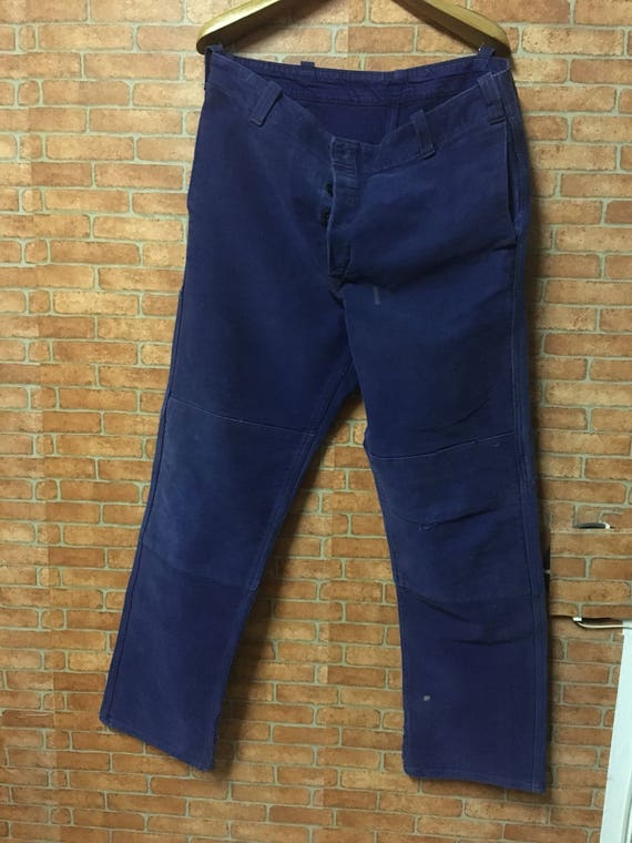 Vintage French Army Moleskin Workwear Patchwork Ra