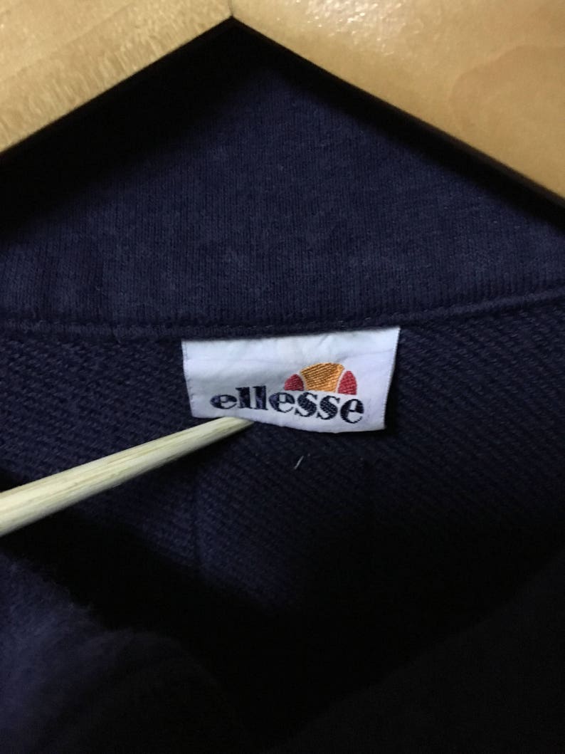 Vintage Ellesse Big Logo Embroidery Sweatshirt Pullover Jumper Blue L