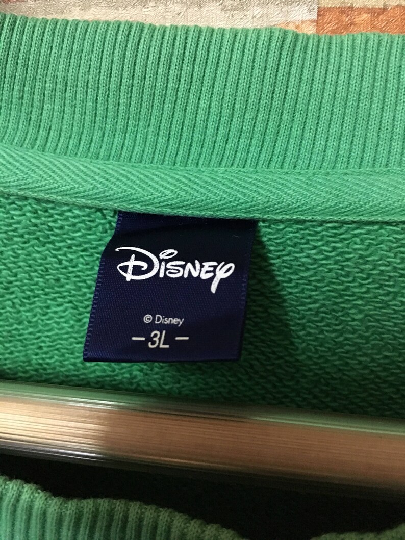 Vintage Mickey Mouse Disney Big Logo Sweatshirt Pullover Jumper Green L