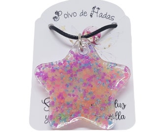Fairy dust, glow in the dark star pendant, children&#39;s pendant, friendship necklace, photoluminescent, glow, magic,