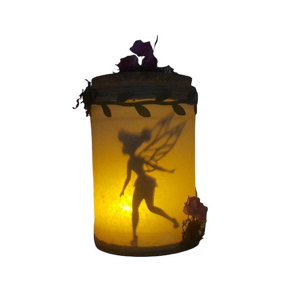 Dekorative Laterne, Tinkerbell-Feenlampe, Fee im Lichtglas gefangen, Lichtglas, Umgebungslicht, originelles Geschenk, Fantasie