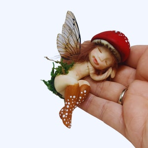 Forest fairy sleeping. gift for fairy lovers, elf, lying fairy elf, gnome, little fairy, fairy garden, miniature