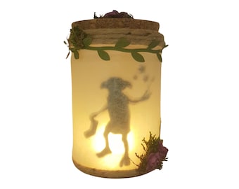Fantasy lantern, Dobby, captured in jar light, children's, led, fairy in jar, night light, mood light, ambient light