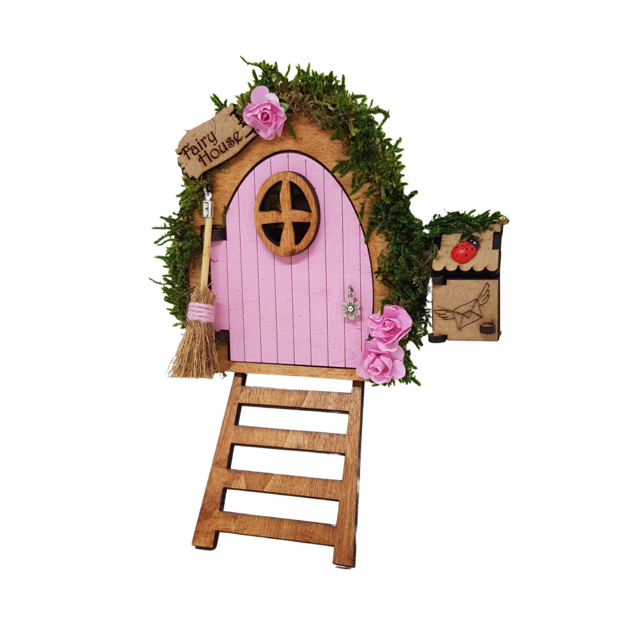 Fantasy Fairy Door, Tooth Fairy Door, Pink Wooden Opening Door With ...