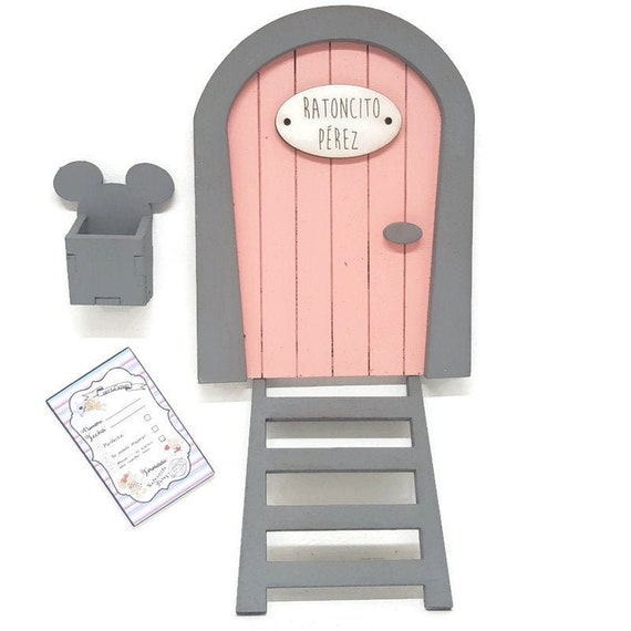 Puerta Ratoncito Pérez Pink With Mailbox to Leave the Tooth