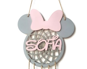 Personalized dreamcatcher name, newborn gift, baby room decoration, baby boy, baby girl, wall plaque, fantasy, gift Minnie