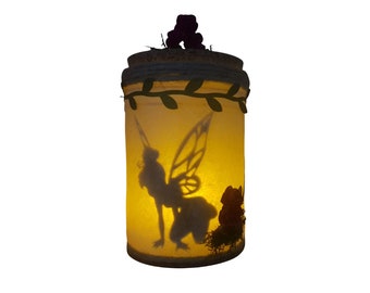 Night light, Tinkerbell fairy lamp, Fairy captured in light jar, light jar, ambient light, candle holder, night light, fantasy