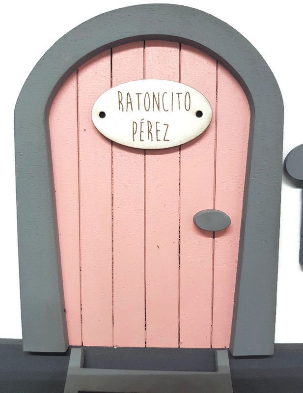 Puerta Ratoncito Pérez con Caja para guardar dientes de leche - Abubu