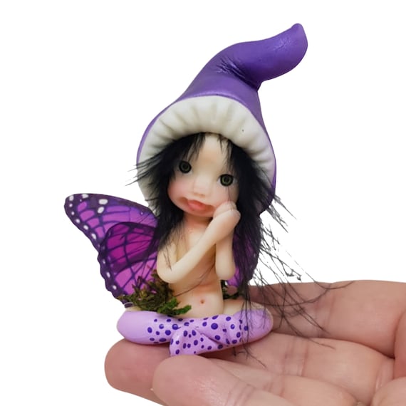 Sitting Forest Fairy, Little Fairy, Decorative Figure, Elf