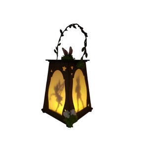 Night light, Tinker Bell and Peter Pan lantern, LED wooden lantern, ambient light, night light, fantasy