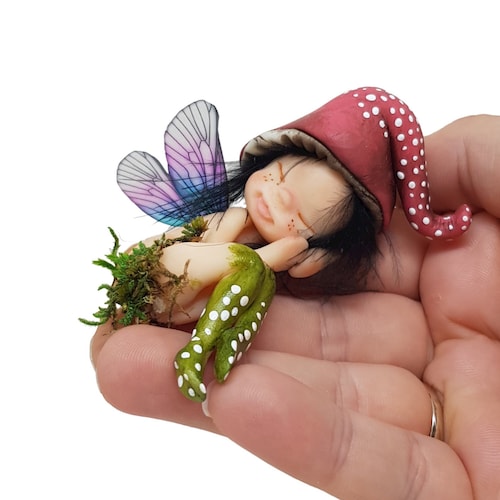 ⍋˒˒Forest fairy ☽⋆゜ Sitting Forest Fairy, Little Fairy, Decorative Figure, Elf