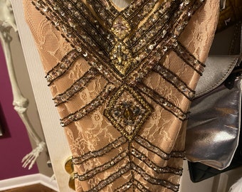 sue wong gold dress Red Velvet Dupatta with Golden Embroidery main image 0
