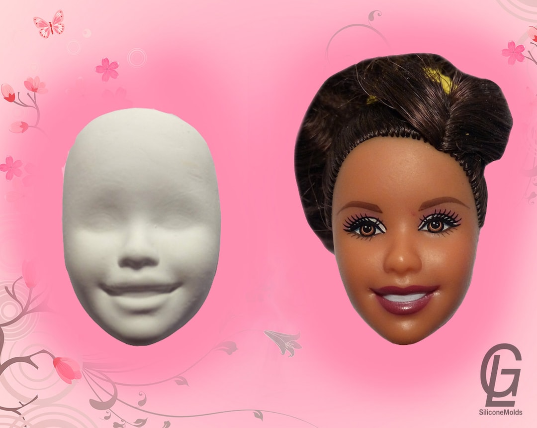 Face Head Silicone Mold 2D Barbie Doll Mould Girl Fondant Chocolate Cake Candle Fimo Cake