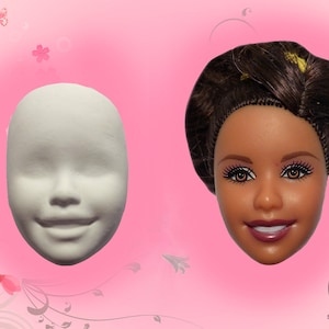 Face head silicone Mold 2D barbie doll mould girl fondant chocolate cake candle fimo  cake decoration topper