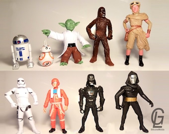 3D silicone Mold Star Wars heroes mould fondant chocolate Stormtrooper,Luke Skywalker,Darth Vader,Kylo Ren, R2-D2,bb-8,Yoda,Chewbacca,Rey