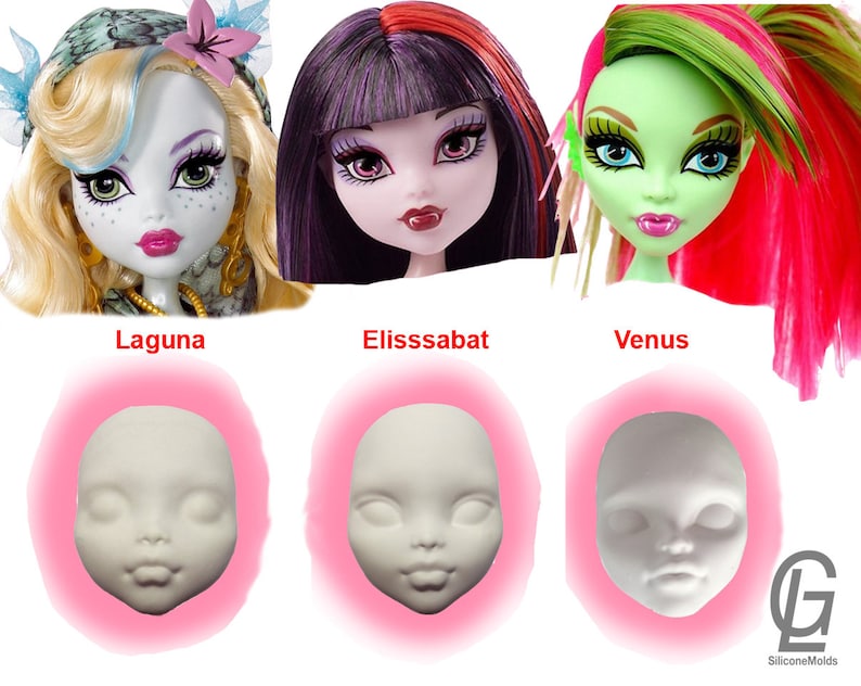 Face Head Silicone Mold 2D Barbie Doll Mould Girl Fondant | Etsy