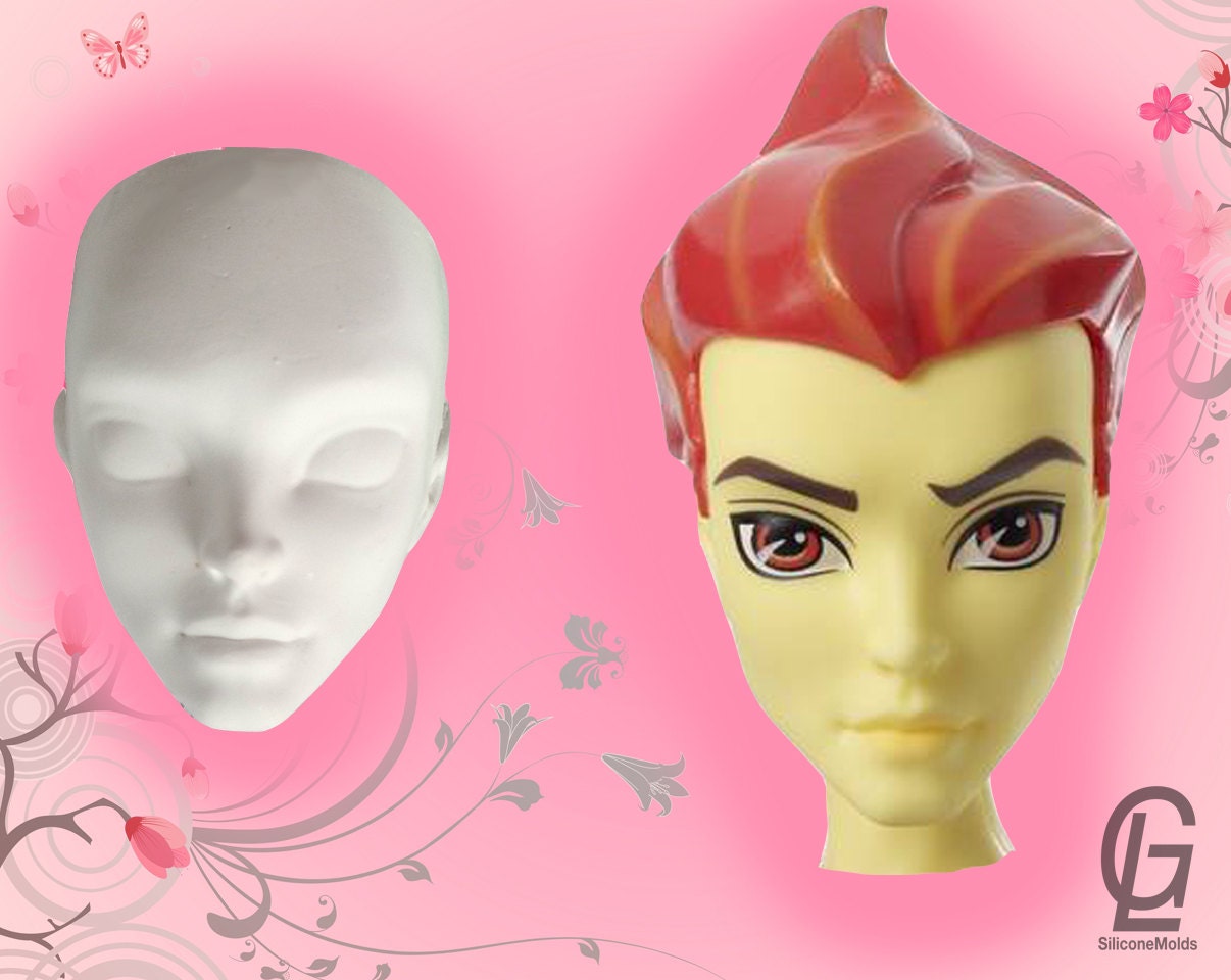Face head silicone Mold 2D barbie doll mould girl fondant