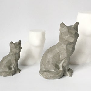 Silicone Mold fox mould concrete plaster decor statue sculpture french home decor desk ring holder dog